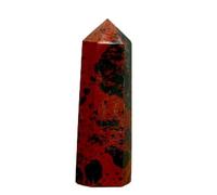 PKNVKZIDK Crystal Dot Red Obsidian Hexagonal Column Quartz Obelisk Tower Residence Decoration Gift Ornaments (Size : 1400-1500g)