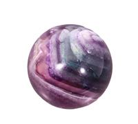 PKNVKZIDK Crystal Green Purple Fluorite Ball Stone Polished Seven Star Array Ornaments Home Decoration Crafts,45~50mm