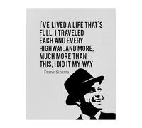 PKNVKZIDK Frank Sinatra I Did It My Way Lyrics Wall-Art - Retro Music for Studio, Bedroom, and Bar Decor Framed,08x12inch(20x30cm)