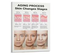 PKNVKZIDK Human Skin Maturation Poster Aging Process Reference Chart | Clear step by step depiction of how skin texture and elasticity evolve over time(Framed,08x12inch(20x30cm))