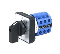 PKNVKZIDK Interrupteur à Came Rotatif tripolaire SZW26/LW26-20 20 A, 0 à 4 Positions, Panneau 64 x 64 mm, Argent