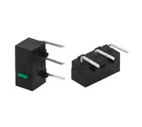 PKNVKZIDK Lot de 10 interrupteurs de Souris à Pied coudé à 3 Broches MS-002W, Bouton de réinitialisation à Point Vert, Bande d'insertion latérale