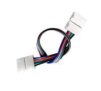 PKNVKZIDK Lot de 5 connecteurs RGB à Double tête for Bande LED 5050, 4 Broches, avec PCB, Longueur de Ligne 10 mm, 15 cm