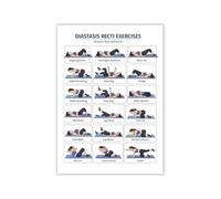 PKNVKZIDK Recovery Poster Core Alignment | Postnatal posture exercise chart for home studio(Framed,08X12inch(20X30cm))
