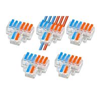 PKNVKZIDK SPL Series 32A Push-in Terminal Blocks, 10/5-Pack Quick Wire Connectors for Series/Parallel Circuits, 250V, 0.08-4mm2 Wire Connector(2 in 6 Out/5 pcs)