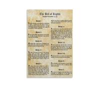 PKNVKZIDK The Bill of Rights - Constitution First 10 Amendments Chart, Historical Document Educational Wall-Art for Classroom, School Social Studies Decor Unframed,16x24inch(40x60cm)