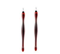PKOUVOO 2 Pièces Coupe-cuticules avec Pointe En Acier Forme en V Fourche à Peaux Outil de Nail Art Cuticule Ongles Pédicure Manucure Fourche à Peau Morte (rouge)