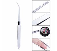 PKOUVOO Acier Pince à ongles Boule de coton Pincher Pince Courbée à Former Pour le des ongles coiffage de Outils à ongles multifonctionnels (argent)