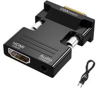 PKOUVOO Adaptateur HDMI vers VGA 1080P Actif (mâle vers Femelle) convertisseur HDMI vers VGA avec 3,5 mm Câble Audio Cable Compatible avec Ordinateur Portable Moniteur Projecteur