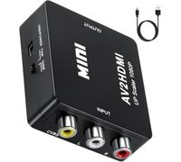 PKOUVOO Adaptateur RCA vers HDMI, Mini AV CVBS vers HDMI Convertisseur Vidéo Audio avec Câble de Charge USB pour Laptop/XB0X/PS4/TV/STB/VHS/VCR/Blue-Ray - Supporte PAL/NTSC