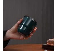 PKRANZYHKAL 8oz Stainless Steel Coffee Cups with Lids, Set of 3 Double Wall Insulated Stackable Mugs, Portable Camping Travel Tumblers for Hot Coffee, Juice, Latte,Turquoise Green