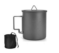 PKRANZYHKAL Mug Escalade en Titane - Tasse Randonnée Ultralégère | Popote Bivouac Résistante | Idéale pour Camping et Activités Extérieures | Haute Qualité et Durabilité,750ml