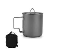 PKRANZYHKAL Mug Escalade en Titane - Tasse Randonnée Ultralégère | Popote Bivouac Résistante | Idéale pour Camping et Activités Extérieures | Haute Qualité et Durabilité,550ml