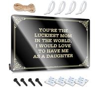 PKRD Décoration de porte de chambre à coucher avec inscription « You 'Re The Luckiest Mom In The World, I Would Love To Have Me As A Daughter » - Panneau en étain amusant pour garage, bar et cuisine