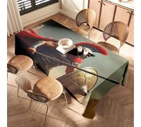PKRD Nappe verte Un soldat romain en armure complète, prête pour la bataille, nappe à bords élastiques, nappe rouge, chemin de table de Pâques