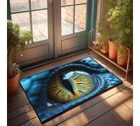 PKRD Paillasson Welcome-Ish - Gros plan d'un œil de dragon avec écailles complexes - Décoration de cuisine amusante (65 x 90 cm)