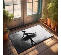 PKRD Tapis pour chaussures par Door A Graceful Ballerina In Motion, Captured In Black And White Doormat Spring Outdoor Mat Tiki Bar Decorations (40 x 60 cm)