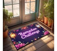 PKRD Tapis pour chaussures par Door Ramadan Challenge avec fleurs colorées. Paillasson Printemps extérieur Tapis Tiki Bar Décorations (50 x 80 cm)