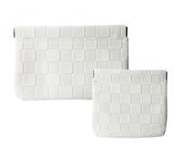 PKRFCJ Lot de 2 petites trousses de maquillage pour sac à main, organiseur de rouge à lèvres, pochettes blanches pour pièces de monnaie, cartes, bijoux, accessoires cosmétiques (15 x 9,9 cm, 10,9 x
