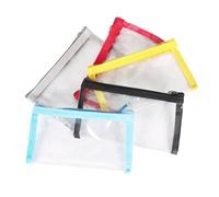 PKRFCJ Lot de 5 petites trousses de maquillage transparentes en plastique avec fermeture éclair pour sac à main, petite pochette de rangement étanche pour cosmétiques, bijoux et essentiels, 5 couleurs
