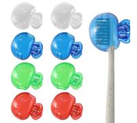 PKRFCJ Lot de 8 housses de brosse à dents pour la maison, les voyages, le camping, la salle de bain, l'école, le travail (rouge, vert, bleu, transparent)