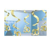 (PKT) Lot de 5 décorations tourbillons pour Anniversaire d'or pour Adulte 61 cm