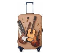 PKTTECRFPK Housse de bagage en forme de guitare de musique avec impression 3D pour valise, housse de protection de voyage, housse de protection élastique, lavable, pour valises de 45,7 à 81,3 cm, 3D