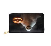 PKTTECRFPK Long portefeuille élégant en cuir synthétique pour Halloween sorcière voyage pochette pour homme et femme - Long portefeuille avec fermeture éclair, étui pour téléphone, cartes de crédit et