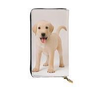 PKTTECRFPK Long portefeuille élégant Golden Retrievers en cuir synthétique pour homme et femme - Long portefeuille avec fermeture éclair, étui pour téléphone, cartes de crédit et rangement de pièces