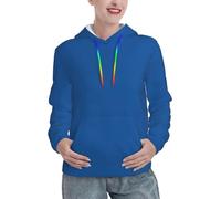 PKTTECRFPK Sweats à capuche décontractés à manches longues pour femme Motif vague de mer Bleu 3D Décontracté Coupe ample Pull à capuche avec grande poche - Mode automne et hiver, 3D, L
