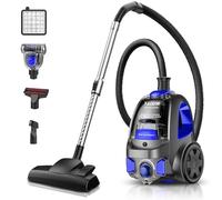 PKUYIE Aspirateur traîne, 40 kPa, 1600 W, Cyclon Power Aspirateur sans sac pour la maison, grand réservoir à poussière, aspirateur léger pour sols durs, tapis, poils d'animaux, bleu