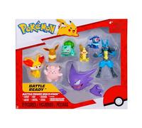 PKW - Battle Figure Multipack (8PK: Eevee #2, Morpeko (Full-Belly Mode), Fenniken, Bulbasaur #1, Popplio, Clefairy, Haunter with Stand & Lucario) W15~