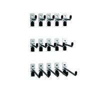 Bott Assortiment de porte-outils 15 pièces galvanisé pour panneaux perforés 5 crochets chacun