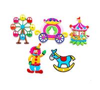 PL Lot de 5 minuscules mini manèges parc d'attractions grande roue carrousel princesse cheval à bascule Joker mignon dessin animé logo 1 à coudre ou à repasser