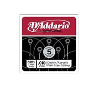 D'Addario Cordes pour guitare électrique PL010-5 Plain Steel Calibre .010 Pack de 5