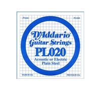 D'Addario PL020 Corde seule en acier pur pour guitare Calibre .020