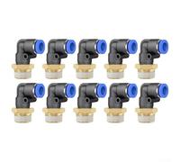 PL1204 Lot de 10 connecteurs de tuyau à connexion rapide pour tube en polyuréthane et tube en nylon avec performance anti-fuite et entretien facile (noir PL12-04)