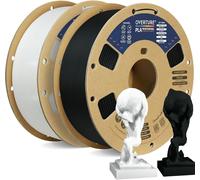 PLA+ 3D Printer Filament 1.75mm,Tenacity PLA Professional Filament 2kg (4.4lbs),Dimensional Accuracy +/- 0.03 mm (Black 1kg+White 1kg)