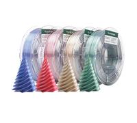 Pla Bicolore Soie Filament 1.75Mm Kit, Soyeux Coextrusion Magique Pla Filament, 200G*4 Bobines Pour Imprimante 3D, Rouge Argent+Bleu Argent+Or Argent+Vert Argent[PLA9184531]