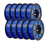 PLA Filament 10 kg 1,75 mm Kit de recharge PLA et bobine Filament pour imprimante 3D Emballage sous vide Enroulé proprement Démontable et reconfigurable Vitesse d'impression 500 mm/s - Bleu
