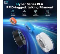 Pla Filament,Hyper Pla Rfid 3D Printer Filament:Haute Vitesse 30-600 Mm/S Bobine 1Kg(2,2 Lb) Support Cfs,For K2 Plus Combo Et La Plupart Des Imprimantes 3D 1,75 Filament,Noir[PLA9180580]