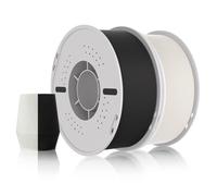 PLA Matte Filament pour Imprimante 3D 1.75mm Précision Dimensionnelle+/-0.02mm,High Speed&Low Warping Filament Compatible with Bambu Lab Imprimantes Tous les FDM-2Pcs Bobine 1kg-Blanc+Noir Mat