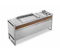 Pla.Net Table de cuisson avec plancha à gaz en inox et friteuse Oasi 205C - 400089