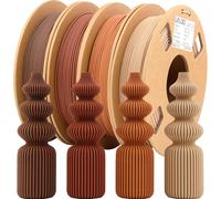 PLA Wood 3D Printer Filament - 30% Real Wood Fiber,Oak,Walnut,Cherry,Teak,Wood - 1.75mm Filament for 3D Printing (200g x 4)