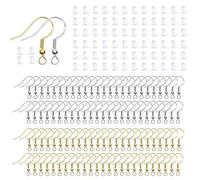 PLABBDPL 200 Pièces Crochets de Boucle d'oreille Or Agrent terne en Acier Inoxydable, Fil d'oreille Crochets avec Boule Ressort Hypoallergénique pour Fabrication de Boucles d'Dreilles de Bijoux