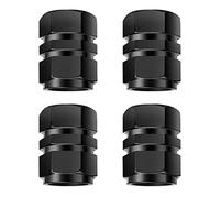 PLABBDPL Bouchons de Valve de Pneu 4 Pièces,Aluminium Capuchon Antipoussière de Roue de Voiture,Marqueur de Pneus de Voiture,avec Joint Hexagonal Bouchons de Valve de Pneu universels Bouchons (Noir)