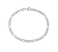 PLABBDPL Bracelet élégant en Chaîne (Bracelet Chaîne Figaro), Bracelet Acier Inoxydable Brillant Homme Argent - Largeur 6mm - Longueur 19CM pour Homme et Femme