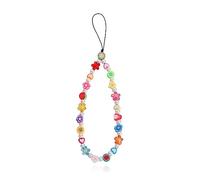 PLABBDPL Cordons pour téléphone portable, Pendentifs pour Téléphones Portables Chaîne Anti-Perte pour Téléphone Portable De Telephone Visage Souriant Fleur Fruits en Charme Acrylique Chaîne