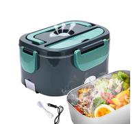 Boîte À Lunch pour Voitures 12 V/24 V (2 en 1), Chauffage Automatique/sans Injection d'eau + avec Poignée, Amovible en Acier Inoxydable De 1,5 L, avec Cuillère, pour Voiture/Maison,Bronze