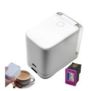 PLABNK Mini imprimante Alimentaire à Jet d'encre Couleur, Portable/Portable, résolution : 1200 Dpi, contrôle APP + Facile à Utiliser, avec cartouches d'encre Amovibles, pour Aliments,White